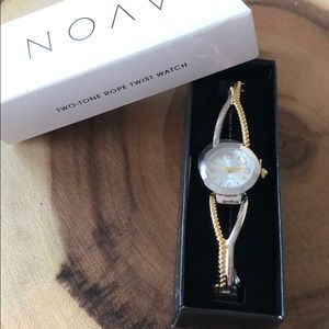 AVON Two-tone rope twist watch